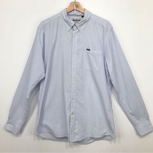 Barbour Blue Pinstriped Tailored Fit Long Sleeve Button Down Dress Shirt